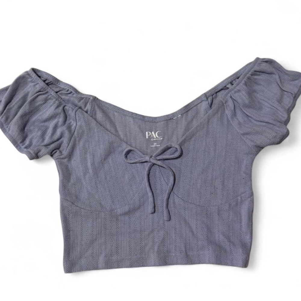 PacSun Baby Blue Off-Shoulder Blouse